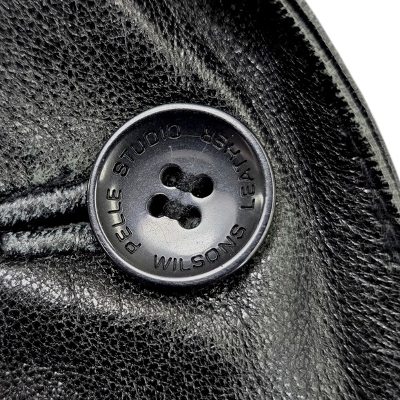 Wilsons Leather Pelle Studio Black Trench Coat Belted Thinsulate Liner M - Picture 14 of 16